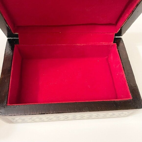 Vintage Wooden Jewelry Box Micro Mosaic Unmarked - Picture 13 of 16